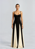 Alessia - Abendkleid für Damen mit Spaghettiträgern und zweifarbigem