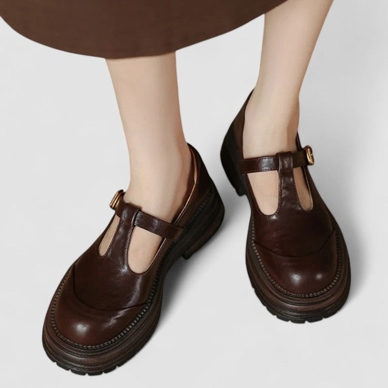 Helena – Damen Mary Jane Loafer mit Cut-Out-Design und Riemen