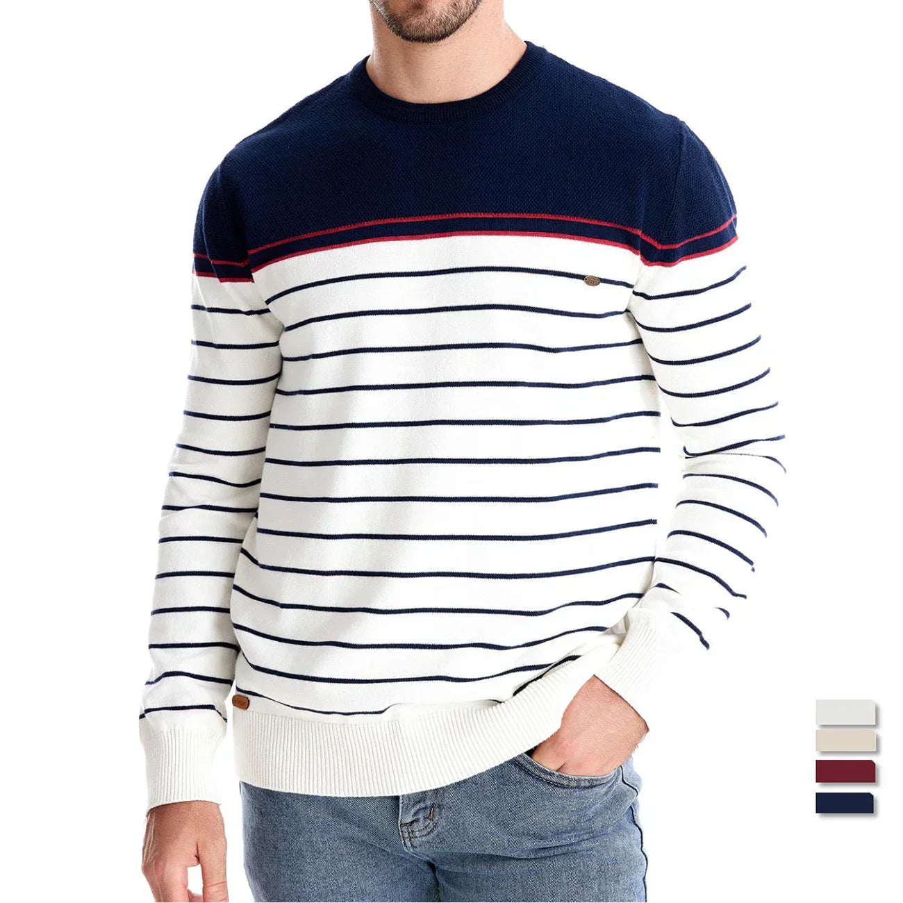 Kacper – Maritimer Herrenpullover mit Streifenmuster