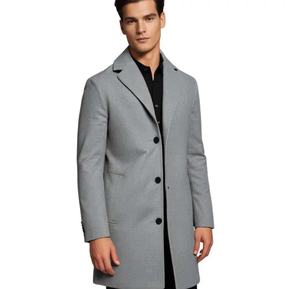 Eleganter Herren-Wintermantel mit taillierter Passform und Knopfleiste - J&B - 7 - Annoboutique