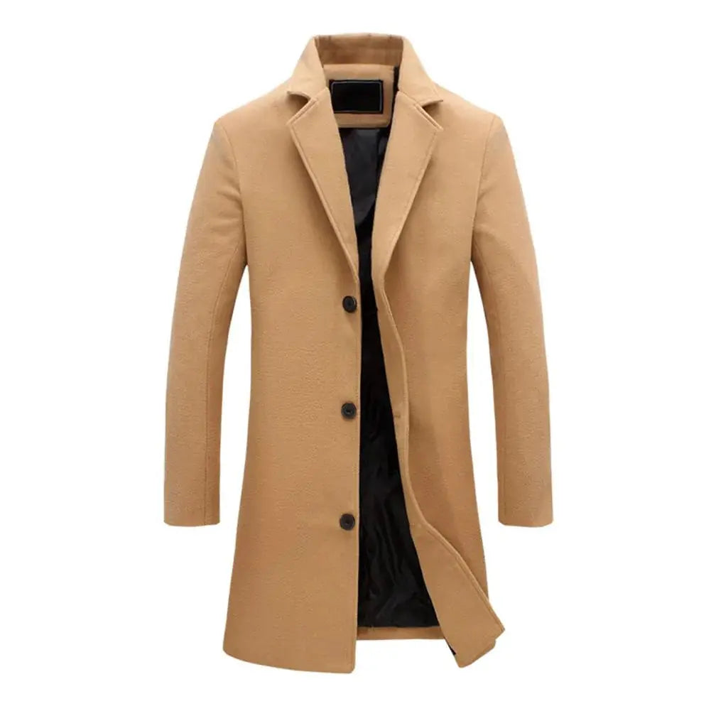 Eleganter Herren-Wintermantel mit taillierter Passform und Knopfleiste - J&B - 2 - Annoboutique