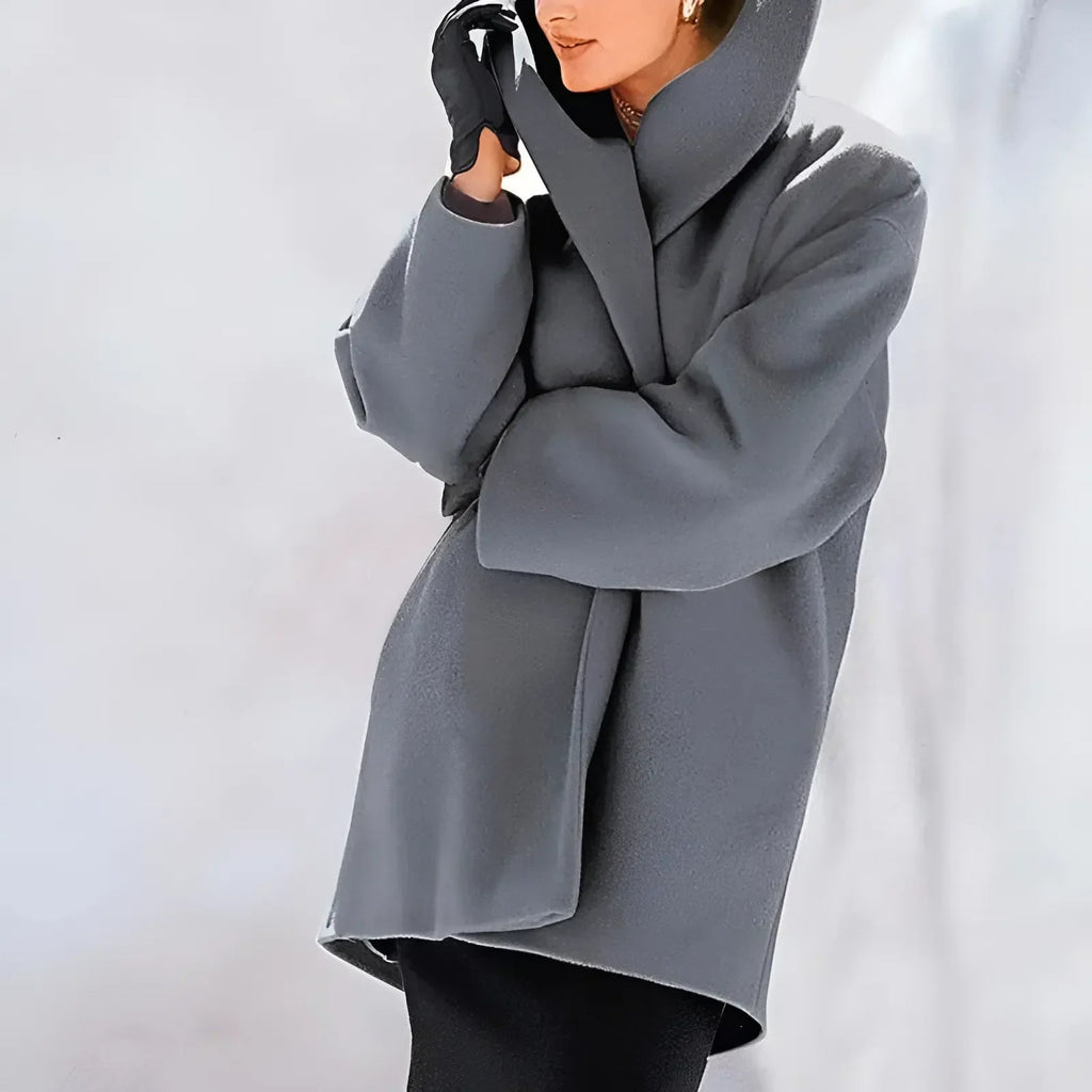 Vivienne – Damen Wolle Wintermantel  mit weitem Reverskragen