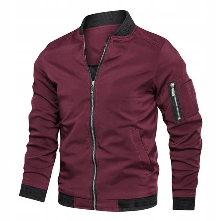 Slim-Fit Herren-Bomberjacke mit Reißverschluss - J&B - 3 - Annoboutique