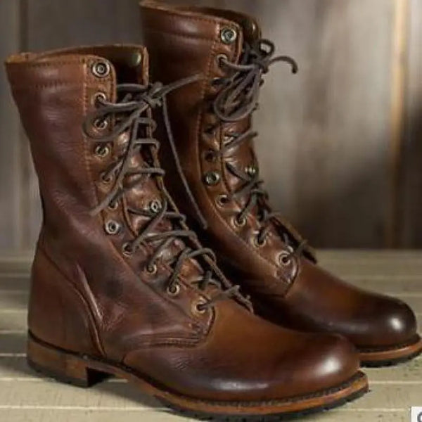 Victor - Herren-Lederstiefel mit gefütterten Schnürsenkeln