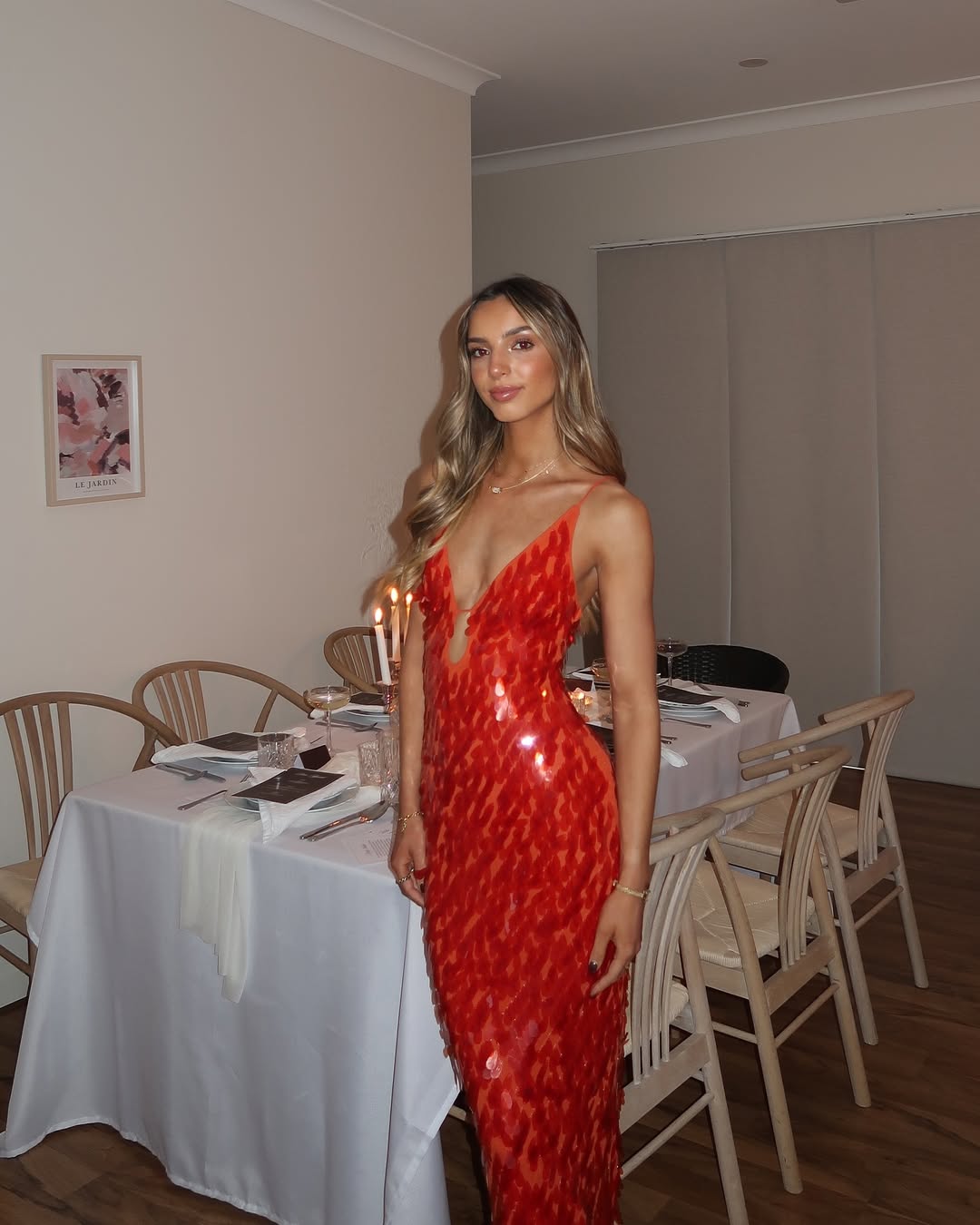 Isabelle - Rotes Pailletten Abendkleid für Damen