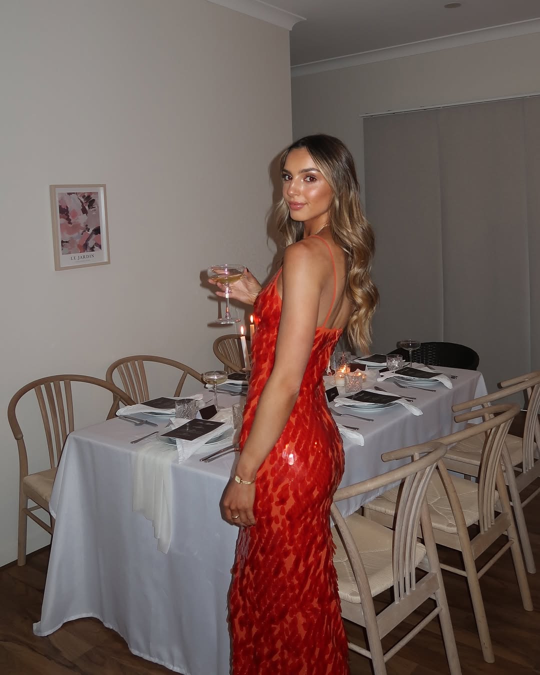 Isabelle - Rotes Pailletten Abendkleid für Damen