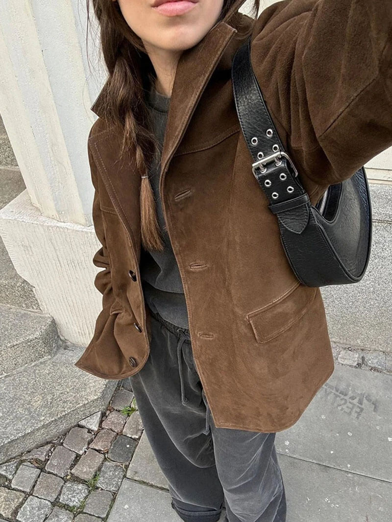 Aurelia - Damen Jacke in Wildleder-Optik