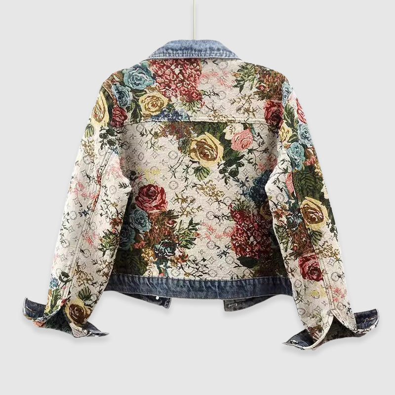 Claudia – Künstlerische strukturierte Damen Jeansjacke