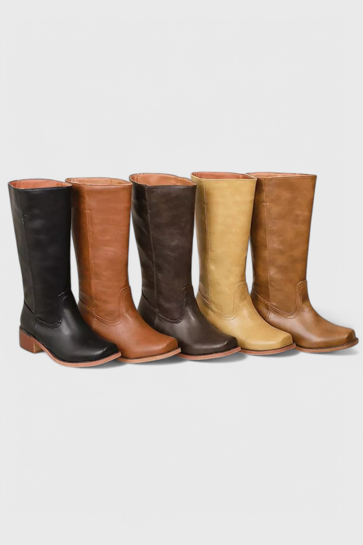 Mila – Klassische Damen Stiefel mit Blockabsatz
