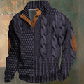 Elias – Strukturierter Zopfstrickpullover mit Knopfleiste Herren
