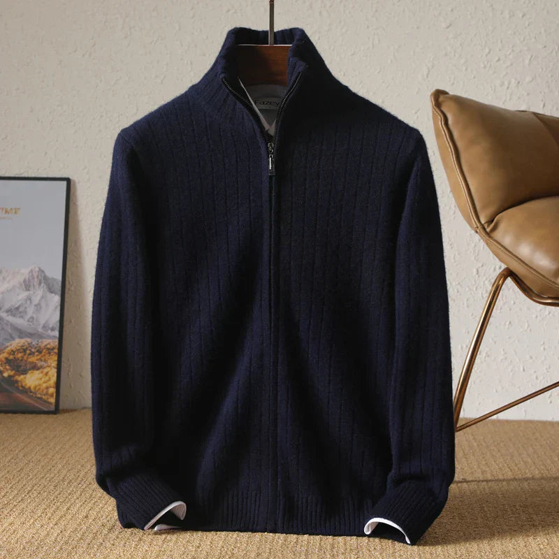 Oliver – Eleganter Strick-Zip-Pullover für Herren im modernen Winter-Look