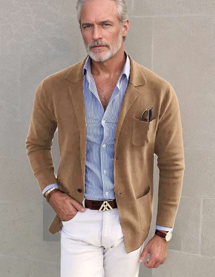 David – Lässiger Leinen Blazer Mit Klassischem Revers