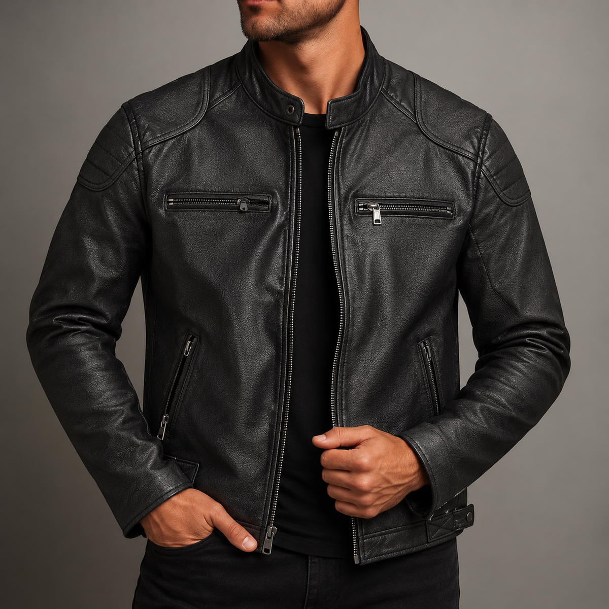 Herren jacke – Stilvolle Passform mit gesteppten Schultern von
