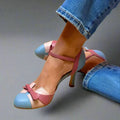 Emilia – Damen Pumps mit Knöchelriemen und Schleifendetail