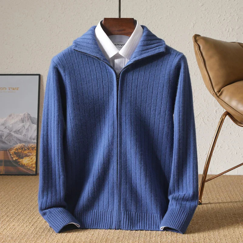 Oliver – Eleganter Strick-Zip-Pullover für Herren im modernen Winter-Look