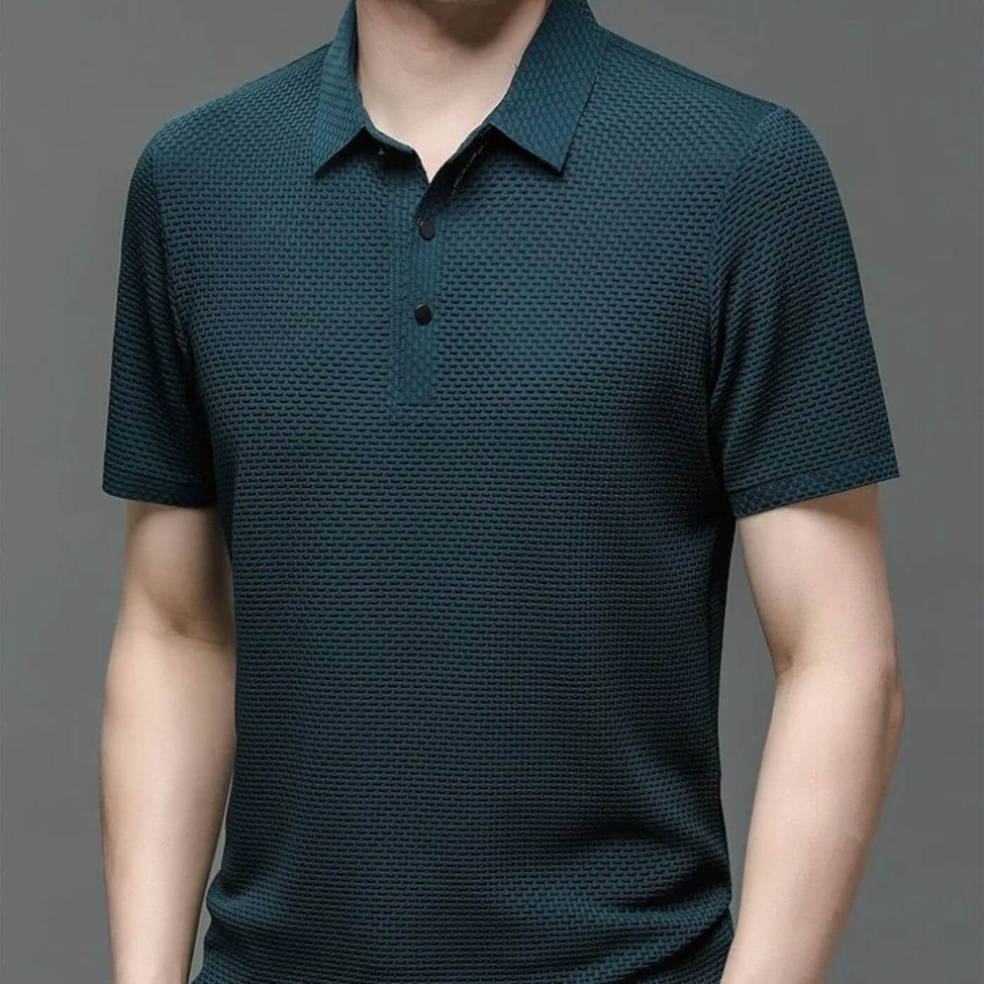 Oliver – Herren Struktur Strickpolo Mit Knopfleiste