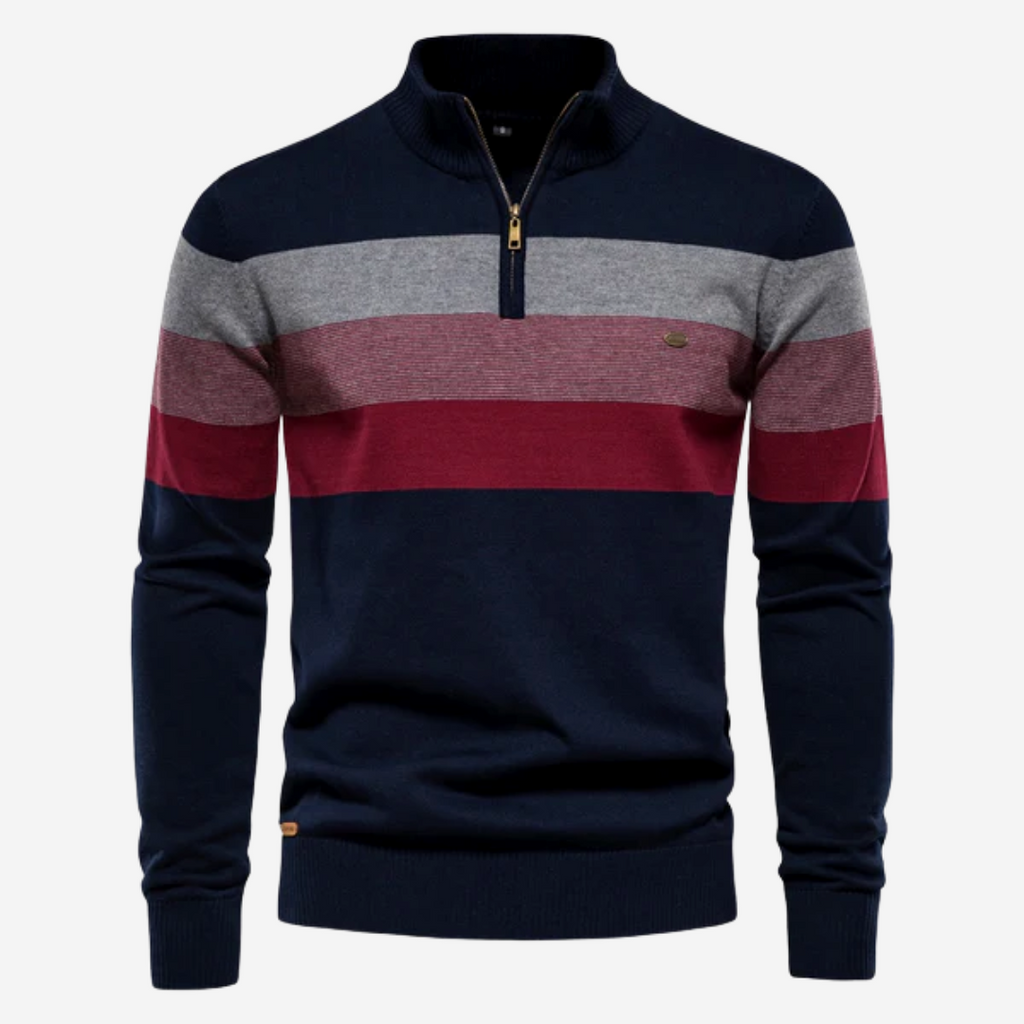 Jonas – Herren Strickpullover mit Reißverschlusskragen