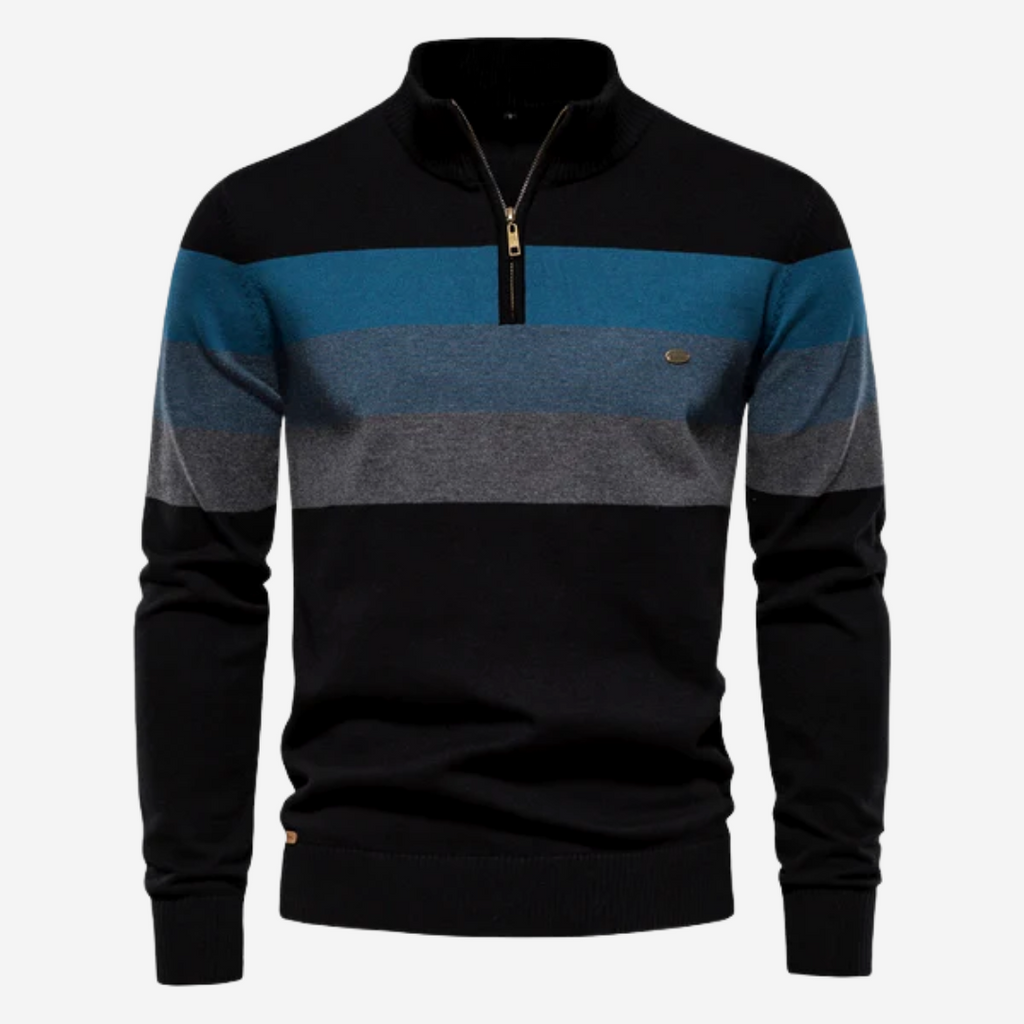 Jonas – Herren Strickpullover mit Reißverschlusskragen