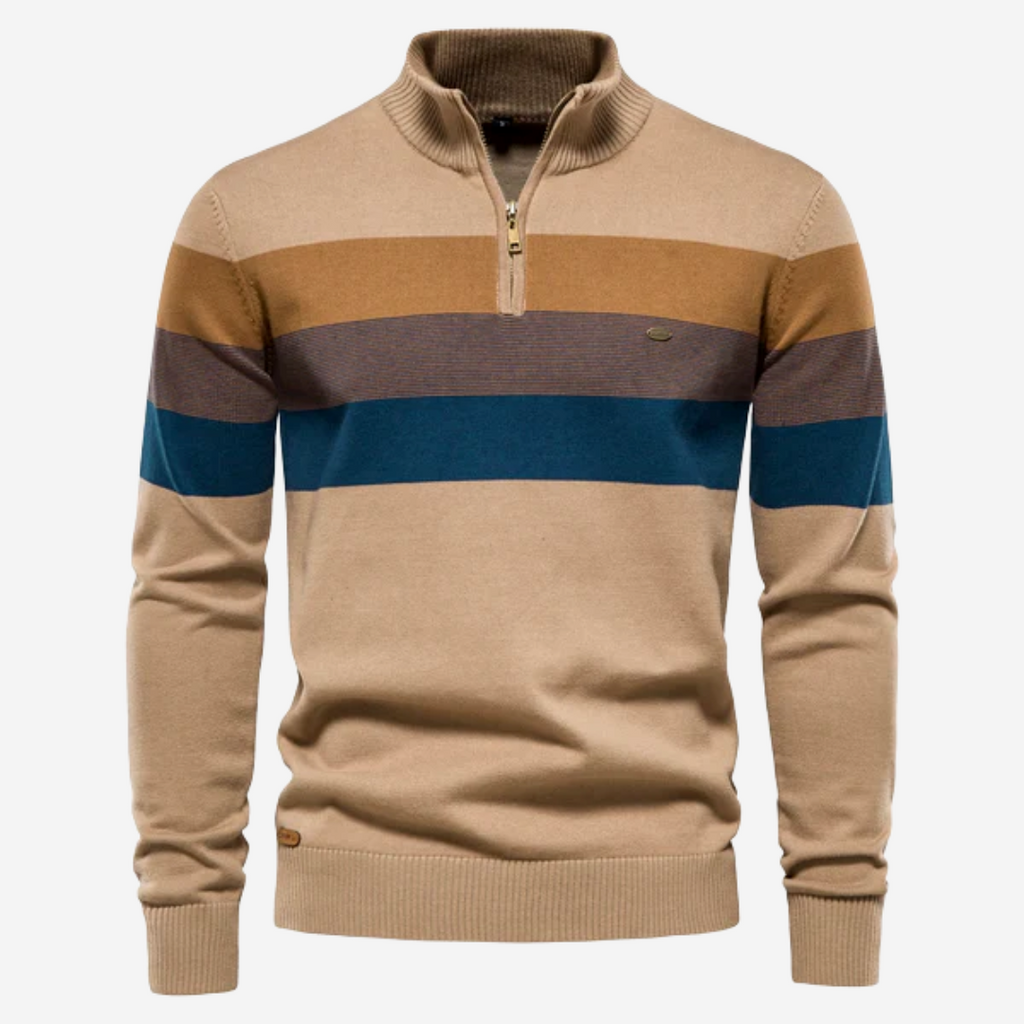 Jonas – Herren Strickpullover mit Reißverschlusskragen