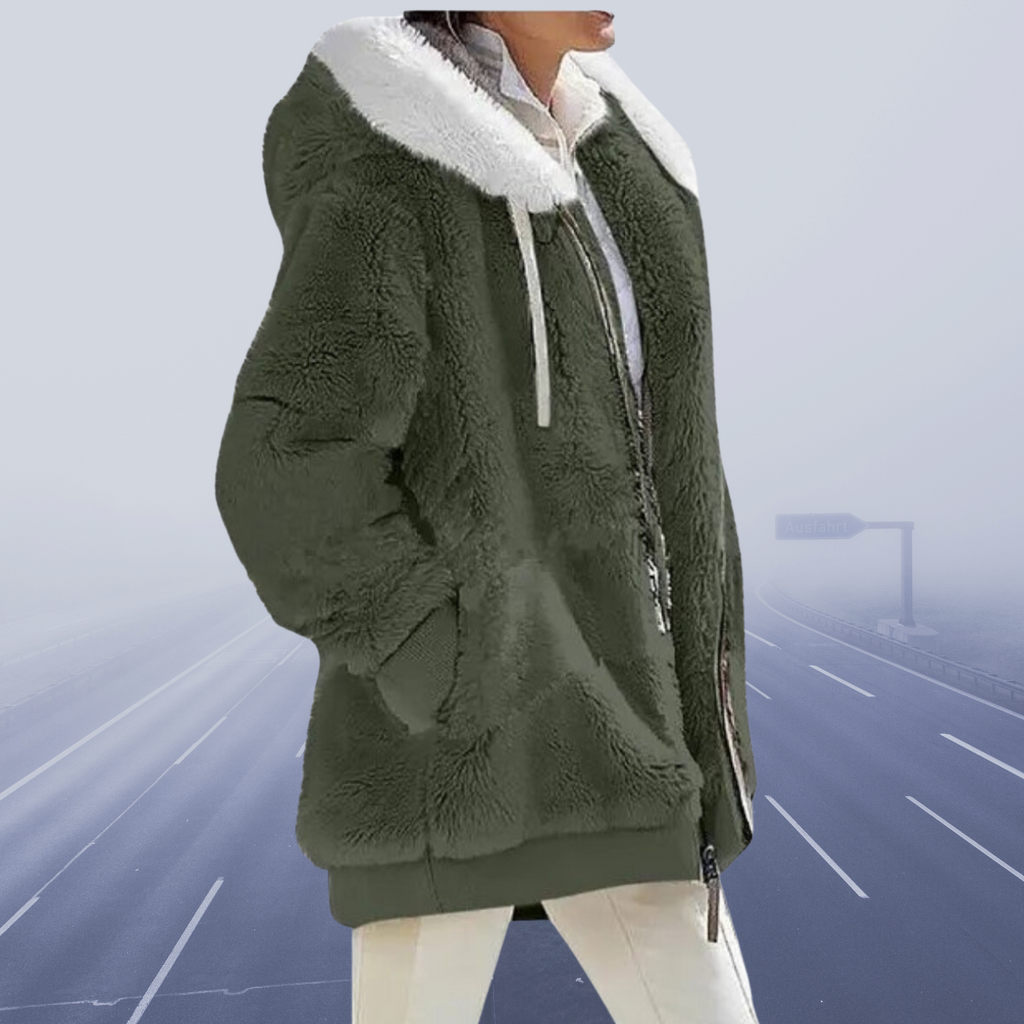 Emma – Teddy-Fleecejacke mit Kapuze für Damen