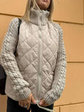 Mara – Steppjacke Damen mit Strickärmeln und hohem Kragen