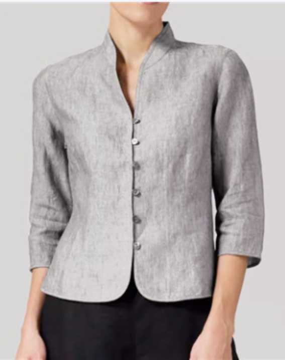 Johanna – Damen Strukturierte Kurzjacke mit Stehkragen