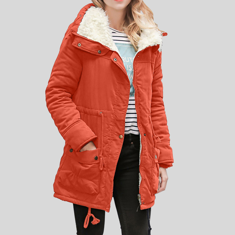 Leona – Damen Winterjacke mit Kapuze und Teddyfutter