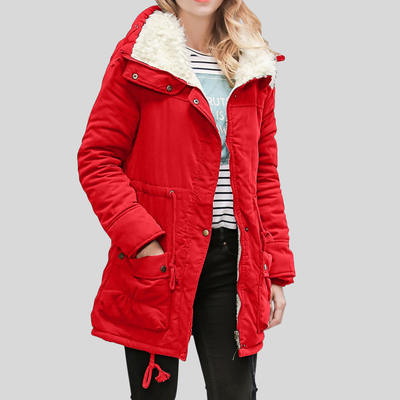 Leona – Damen Winterjacke mit Kapuze und Teddyfutter