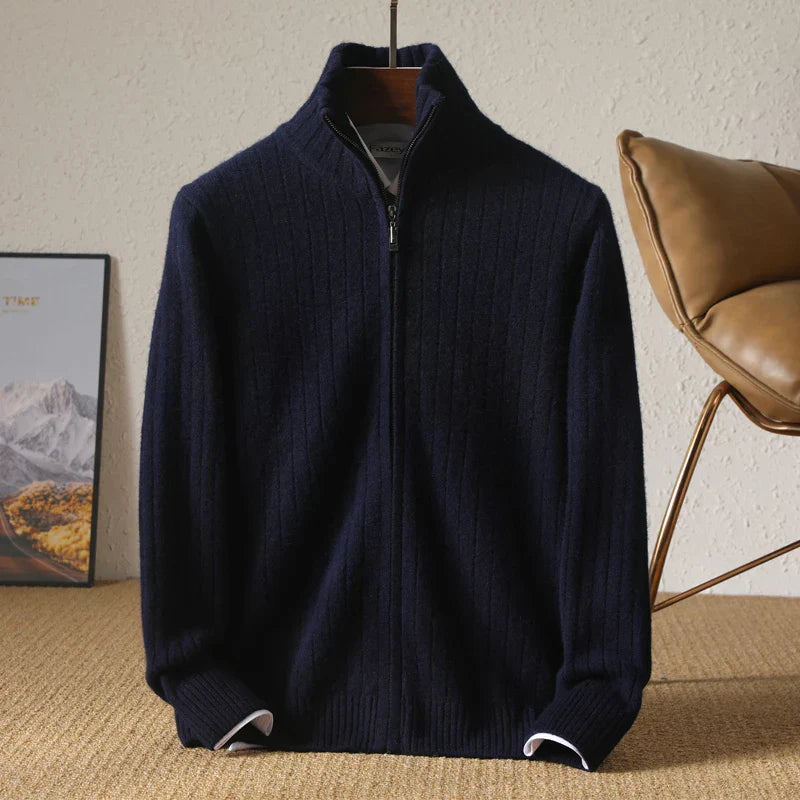 Oliver – Eleganter Strick-Zip-Pullover für Herren im modernen Winter-Look