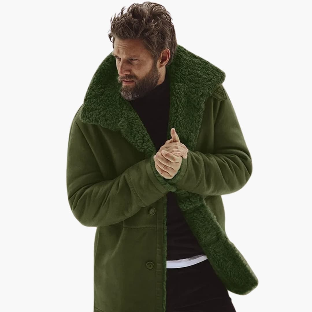 Marcus – Gefütterter Herren Wintermantel mit breitem Kragen