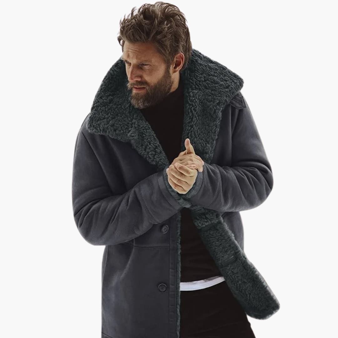 Marcus – Gefütterter Herren Wintermantel mit breitem Kragen