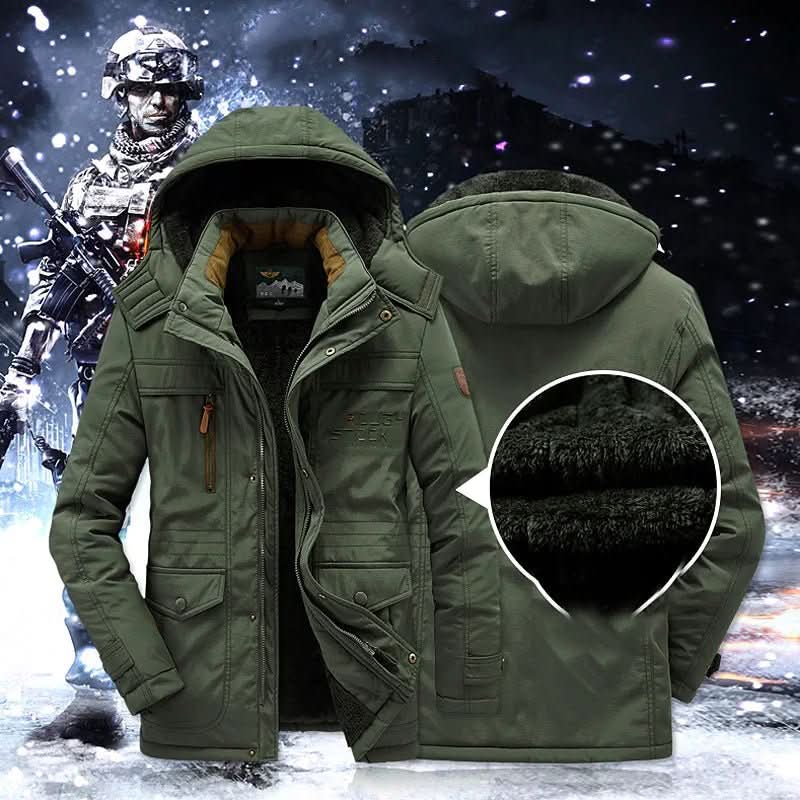 Herren Jacke mit Fleece-Innenfutter und Abnehmbarer Kapuze - J&B - 1 - Annoboutique