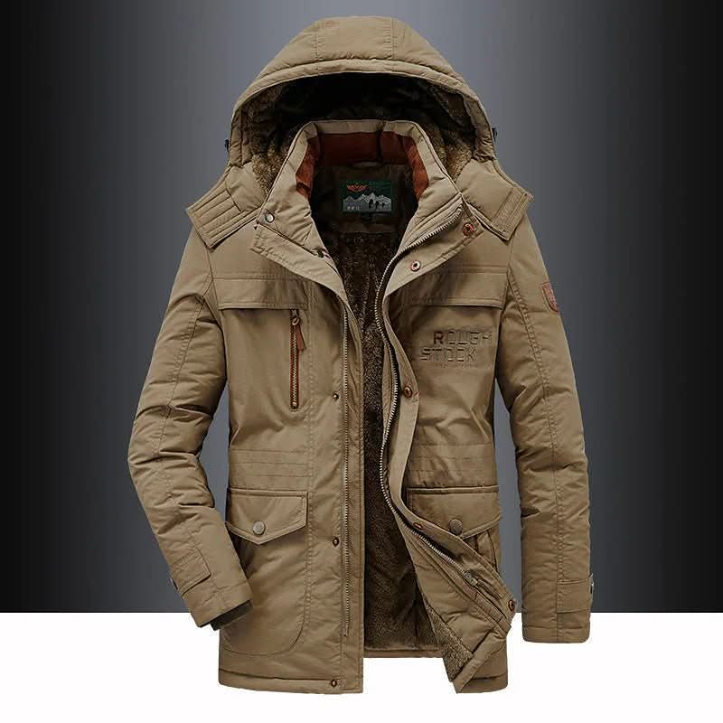 Herren Jacke mit Fleece-Innenfutter und Abnehmbarer Kapuze - J&B - 3 - Annoboutique