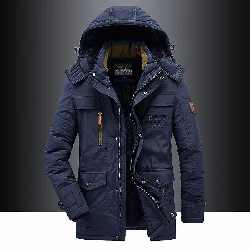 Herren Jacke mit Fleece-Innenfutter und Abnehmbarer Kapuze - J&B - 4 - Annoboutique