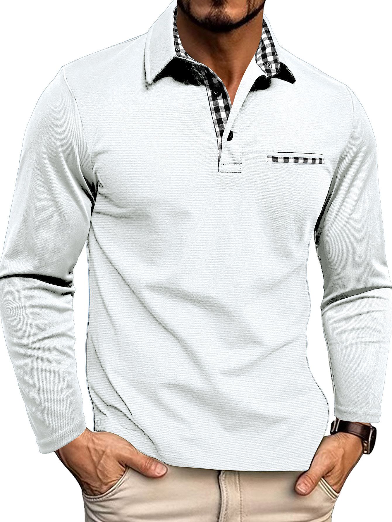 Henry – Modernes Langarm-Poloshirt für Herren