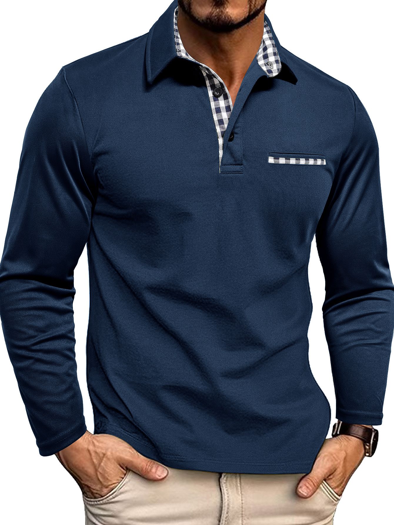 Henry – Modernes Langarm-Poloshirt für Herren