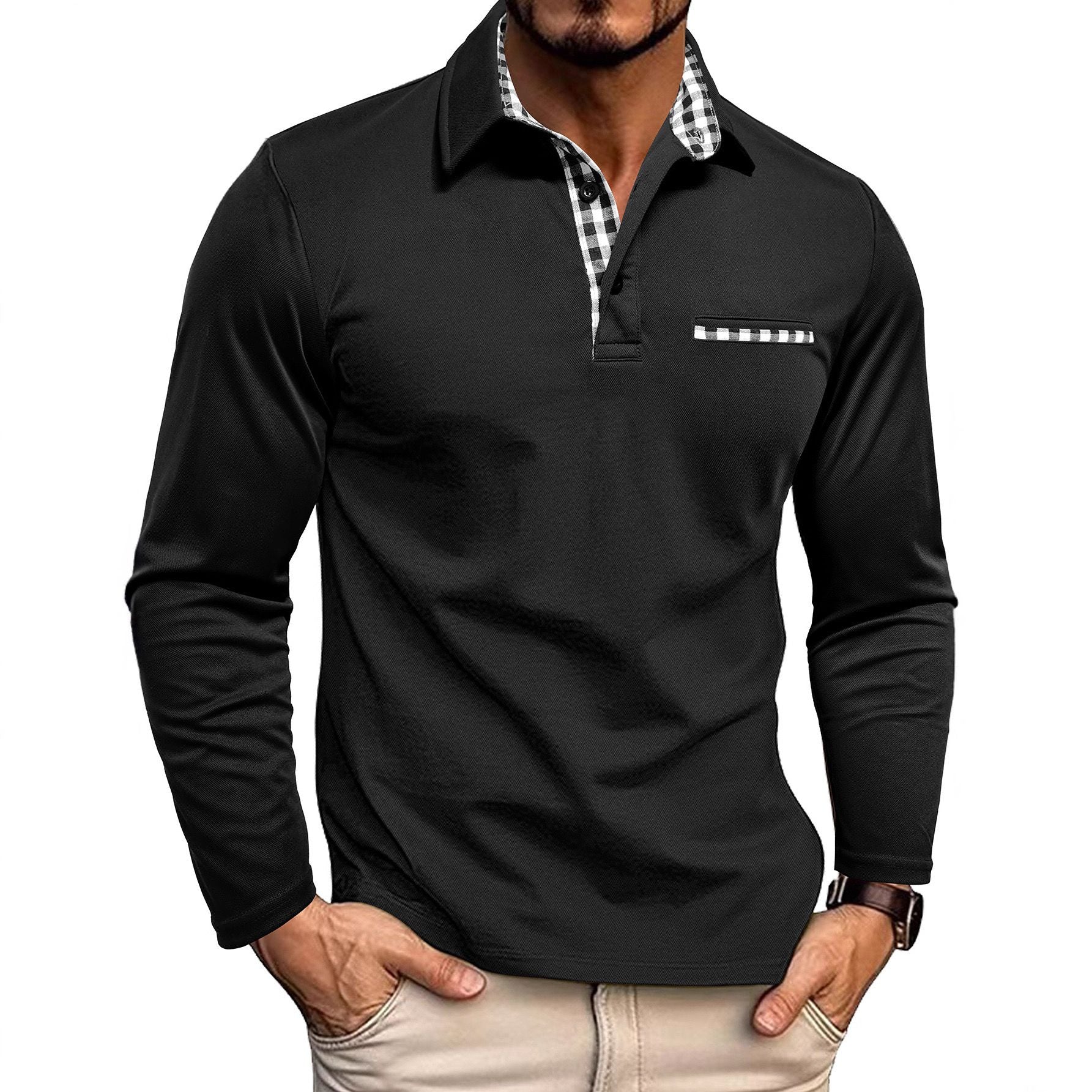 Henry – Modernes Langarm-Poloshirt für Herren
