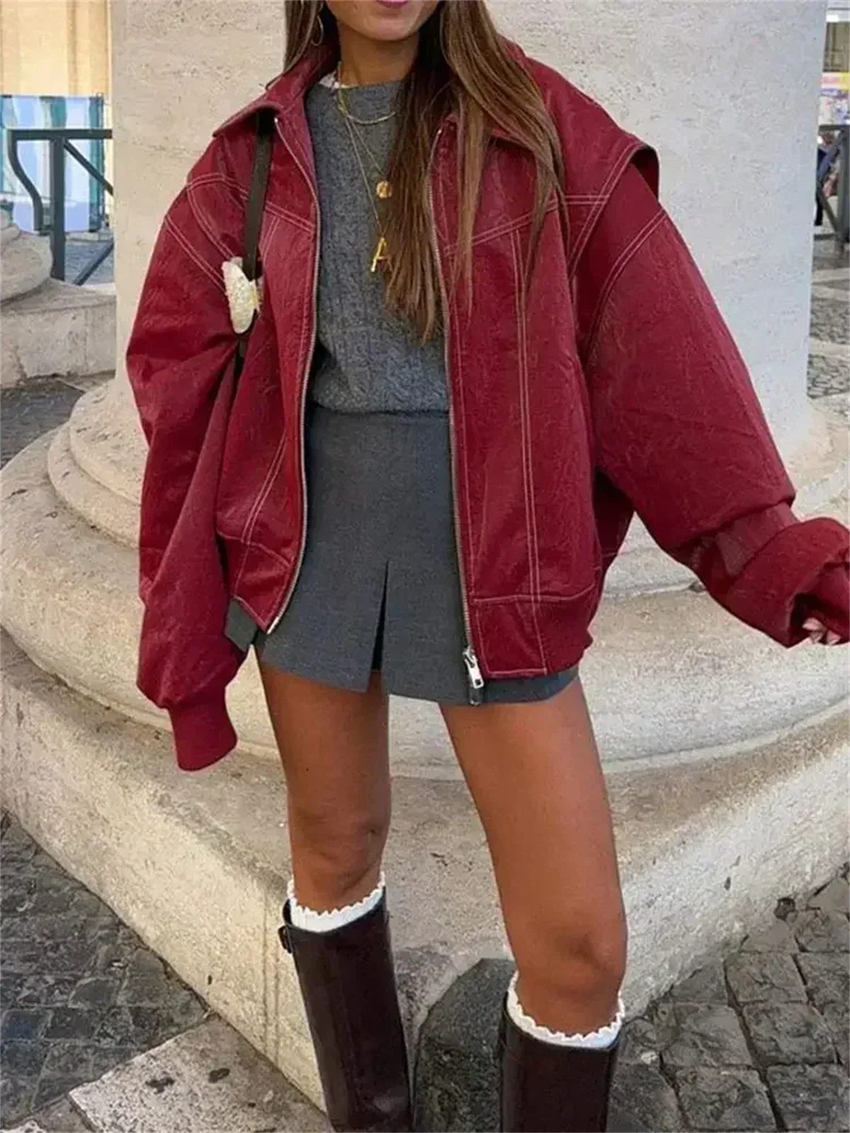 Leona – Oversize Baumwolle Damenjacke mit weitem Schnitt
