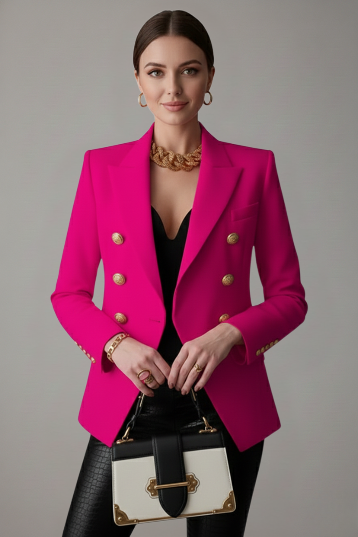 Damenblazer mit klassischem Design und goldenen Knöpfen - J&B - 4 - Annoboutique