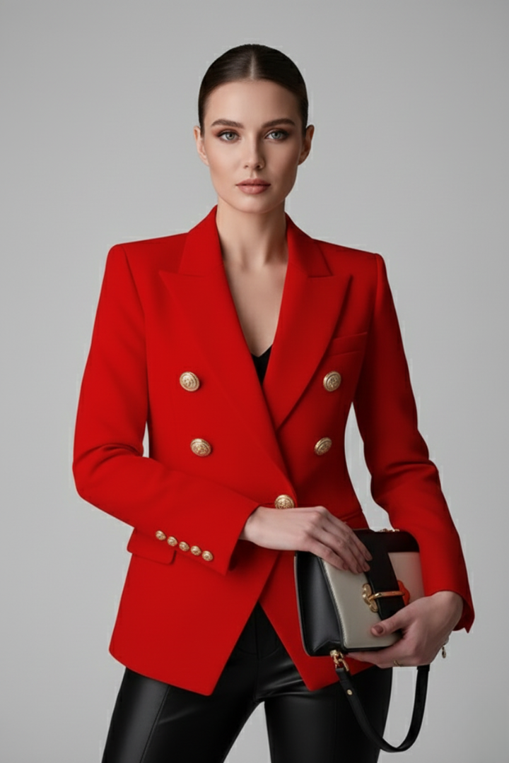 Damenblazer mit klassischem Design und goldenen Knöpfen - J&B - 3 - Annoboutique