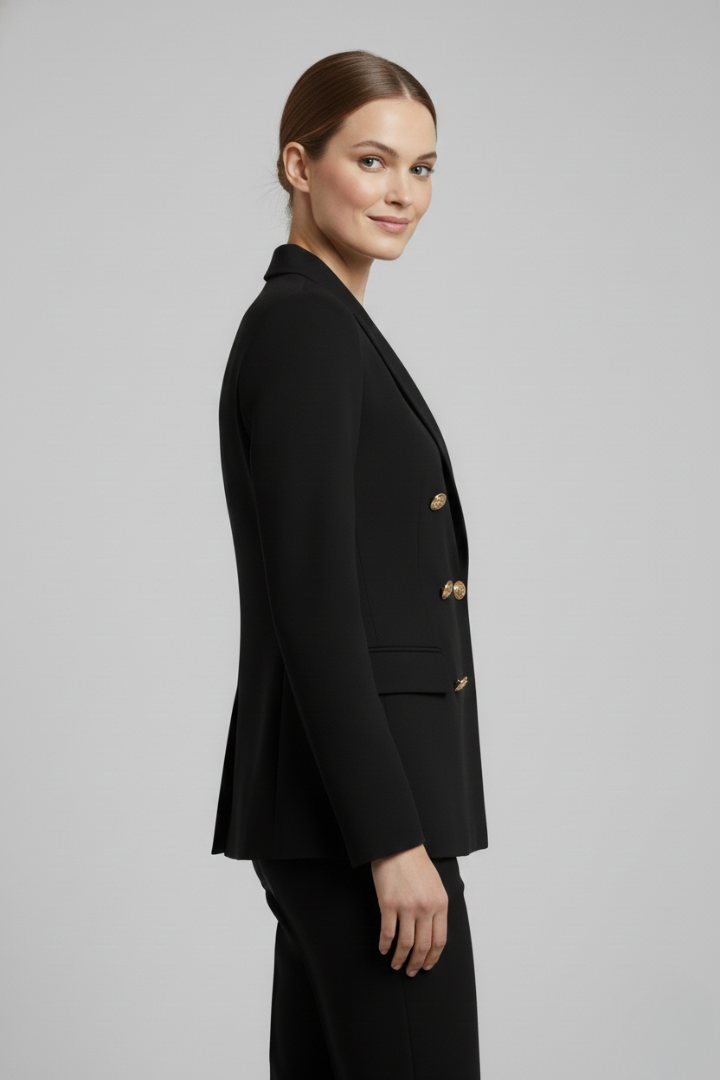 Damenblazer mit klassischem Design und goldenen Knöpfen - J&B - 8 - Annoboutique