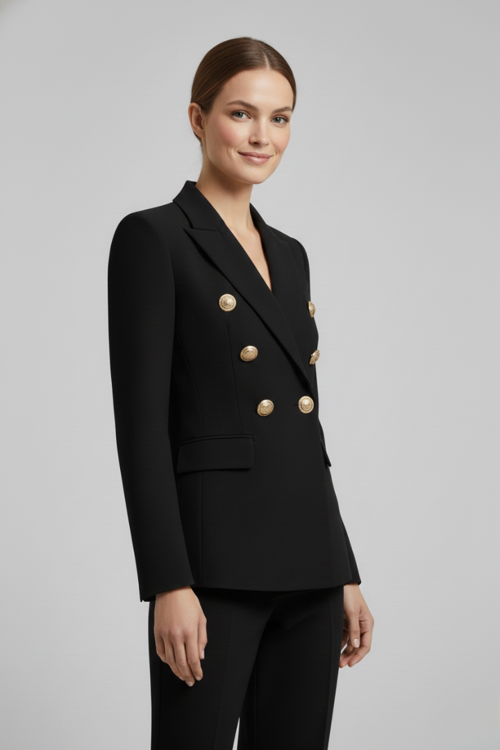 Damenblazer mit klassischem Design und goldenen Knöpfen - J&B - 7 - Annoboutique