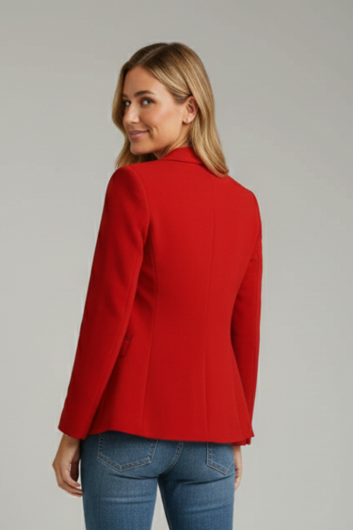 Eleganter Blazer für Damen mit modernem Revers und einem Knopf - J&B - 8 - Annoboutique