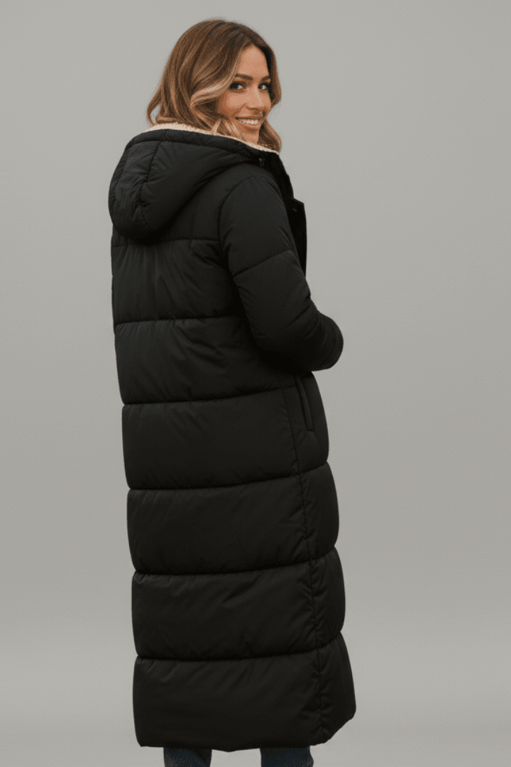 Eleganter Damenmantel mit Kapuze aus Daunen - J&B - 10 - Annoboutique