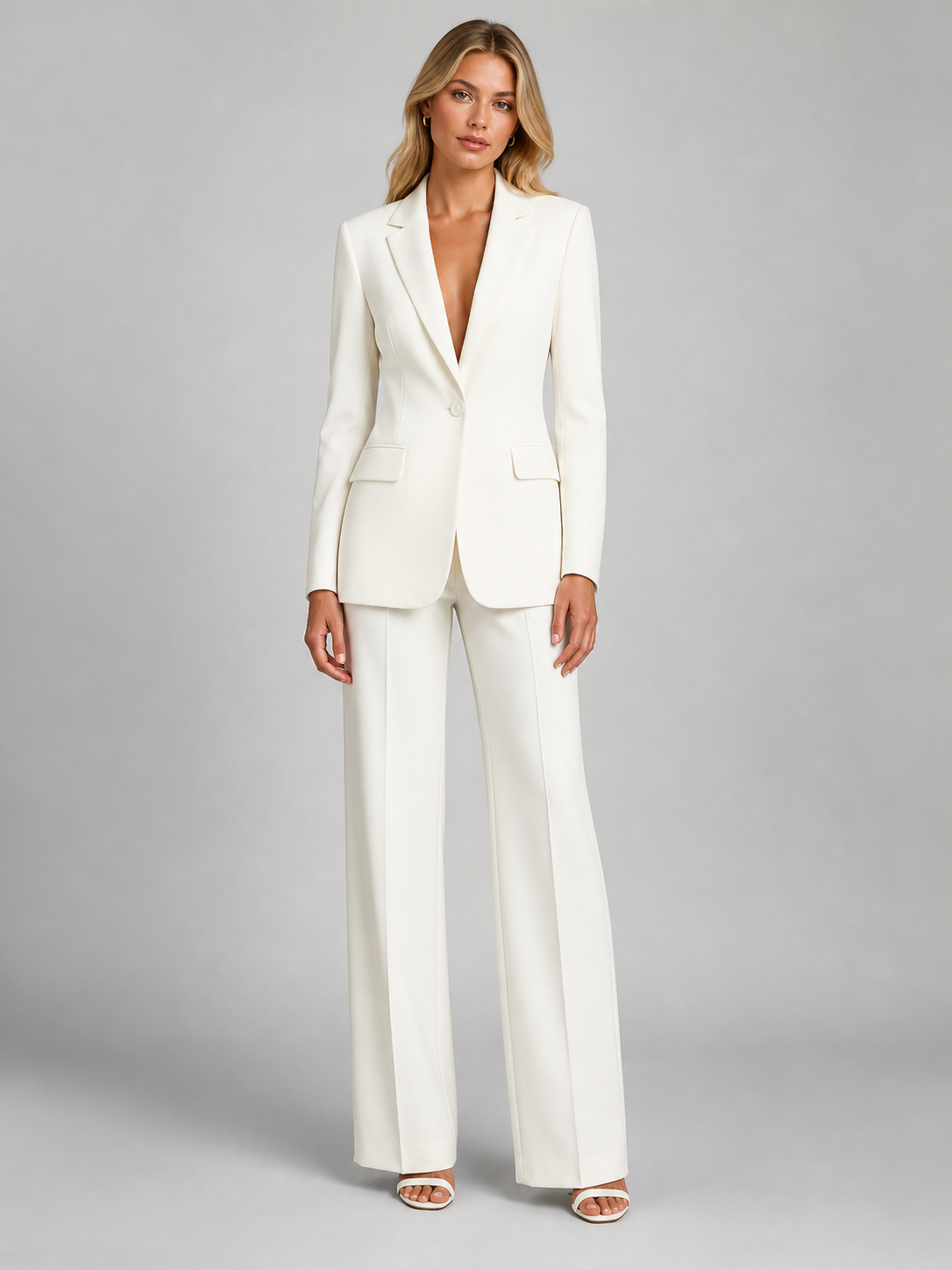 Stilvolles Damenoutfit: Figurbetonter Blazer kombiniert mit lässiger Hose - J&B - 1 - Annoboutique