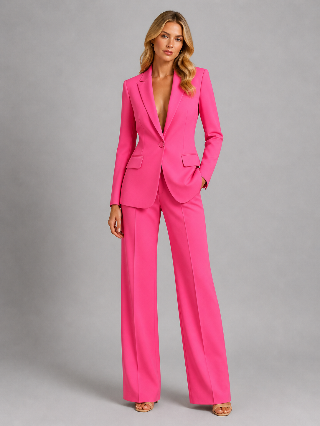 Stilvolles Damenoutfit: Figurbetonter Blazer kombiniert mit lässiger Hose - J&B - 5 - Annoboutique