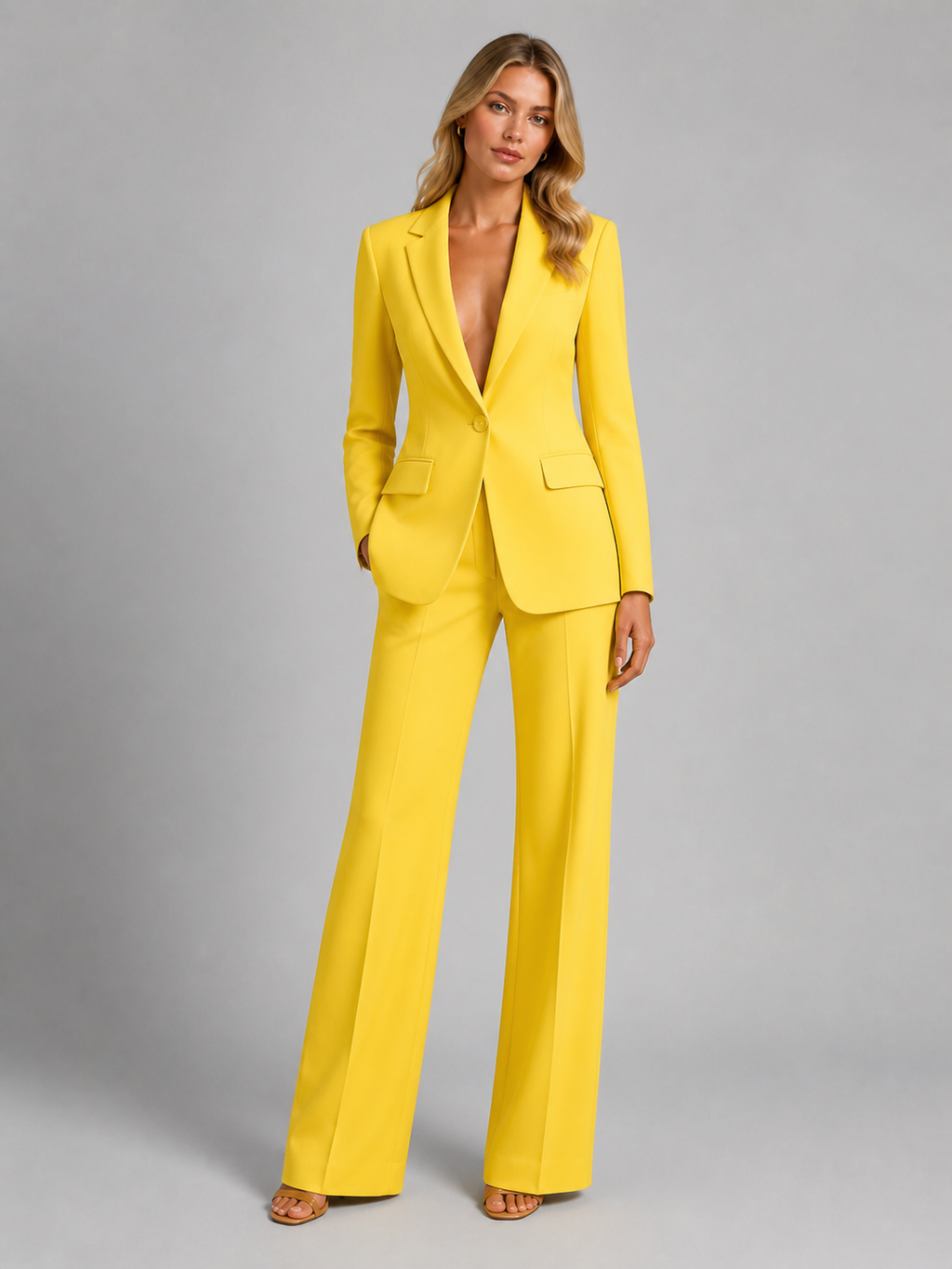 Stilvolles Damenoutfit: Figurbetonter Blazer kombiniert mit lässiger Hose - J&B - 4 - Annoboutique