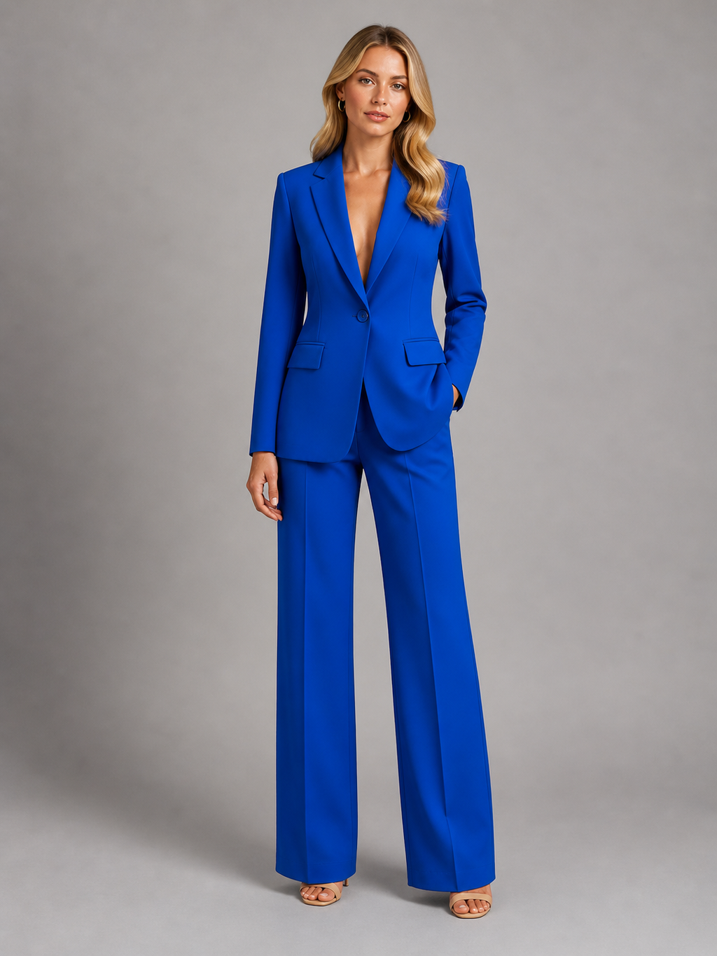 Stilvolles Damenoutfit: Figurbetonter Blazer kombiniert mit lässiger Hose - J&B - 3 - Annoboutique