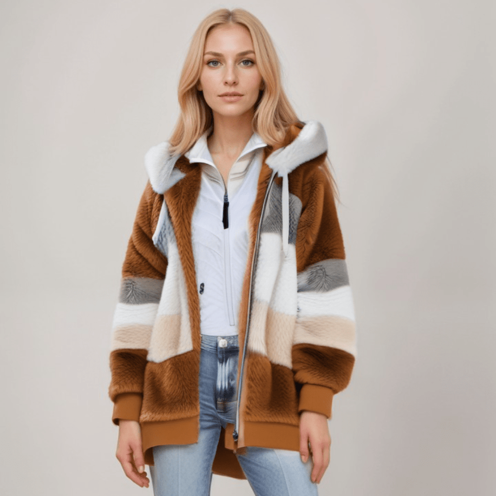Elina - Damen Jacke mit Kapuze und Reißverschluss oversize