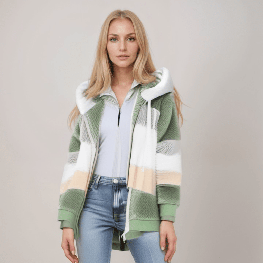 Elina - Damen Jacke mit Kapuze und Reißverschluss oversize